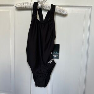 NWT Speedo pro LT swimsuit girls 8/24 youth.  Black